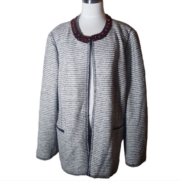CHICO'S Beaded Jacket - Size 3 - Picture 1 of 4
